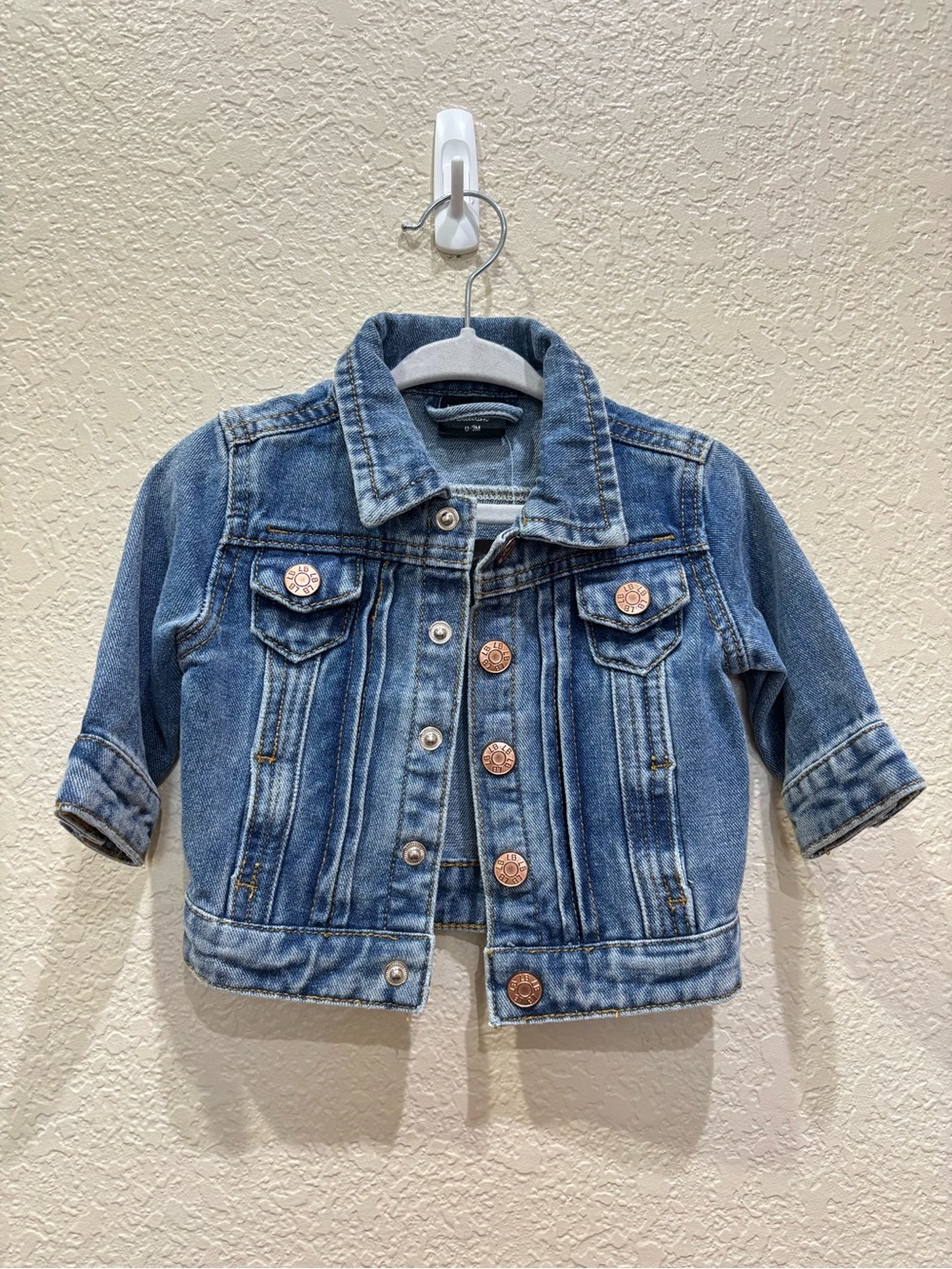 NWT Little Bipsy Classic Denim Jacket Medium Wash Sz 0-3 Months Western